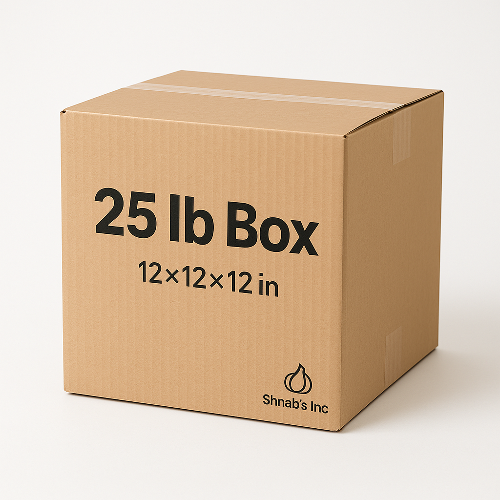 Boîte de 25 lb d’ail Music canadien frais